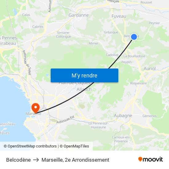 Belcodène to Belcodène map