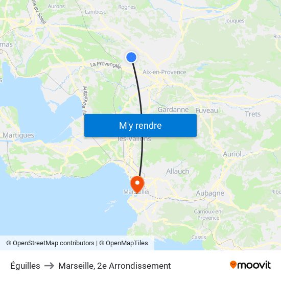 Éguilles to Marseille, 2e Arrondissement map