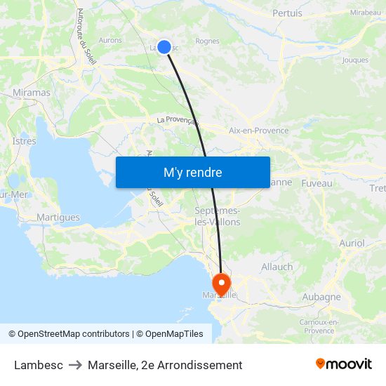 Lambesc to Marseille, 2e Arrondissement map