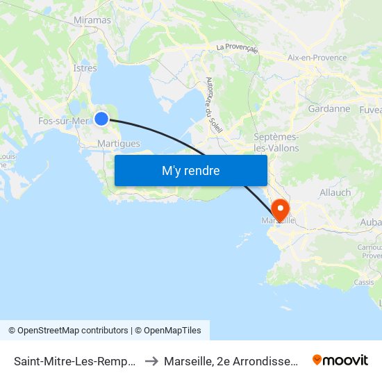 Saint-Mitre-Les-Remparts to Marseille, 2e Arrondissement map