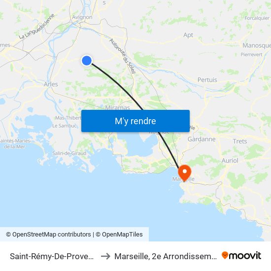 Saint-Rémy-De-Provence to Marseille, 2e Arrondissement map