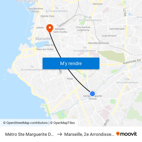 Métro Ste Marguerite Dromel to Marseille, 2e Arrondissement map