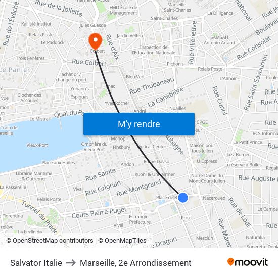 Salvator Italie to Marseille, 2e Arrondissement map