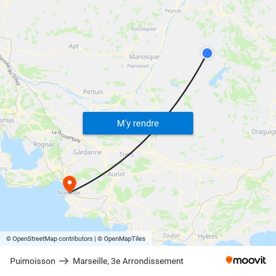 Puimoisson to Marseille, 3e Arrondissement map