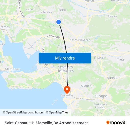 Saint-Cannat to Marseille, 3e Arrondissement map