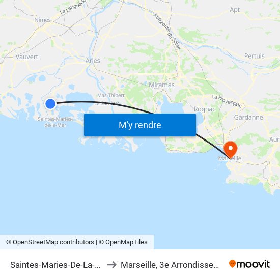 Saintes-Maries-De-La-Mer to Marseille, 3e Arrondissement map