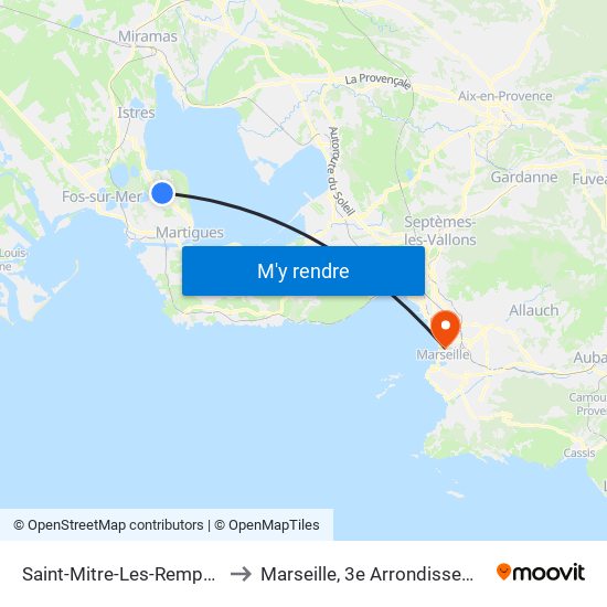 Saint-Mitre-Les-Remparts to Marseille, 3e Arrondissement map