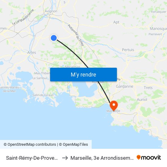 Saint-Rémy-De-Provence to Marseille, 3e Arrondissement map