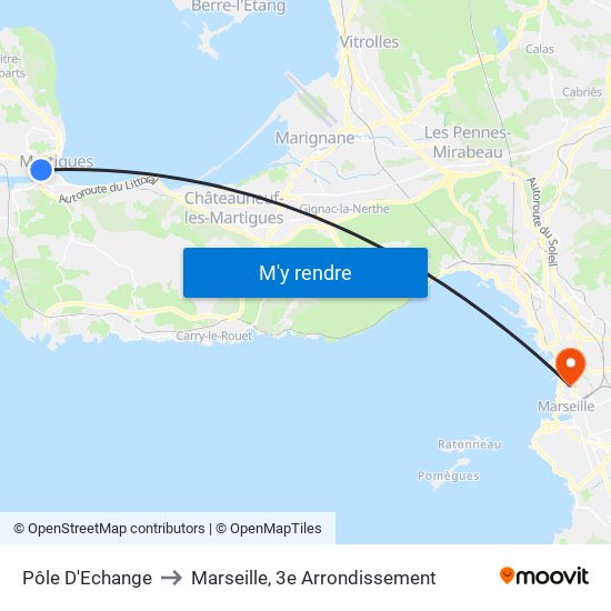 Pôle D'Echange to Marseille, 3e Arrondissement map