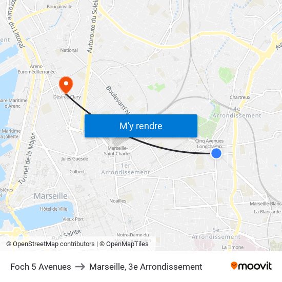 Foch 5 Avenues to Marseille, 3e Arrondissement map