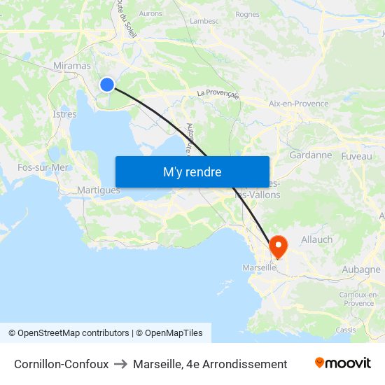 Cornillon-Confoux to Marseille, 4e Arrondissement map