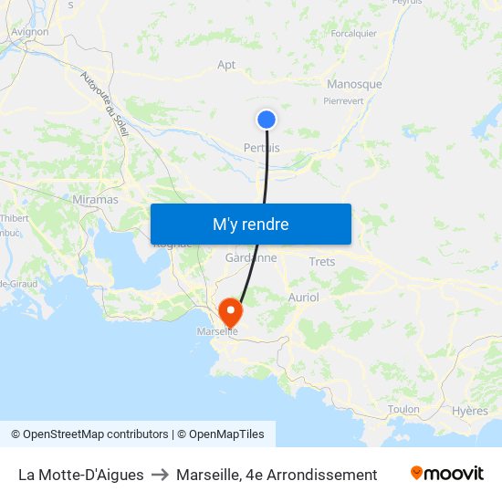 La Motte-D'Aigues to Marseille, 4e Arrondissement map