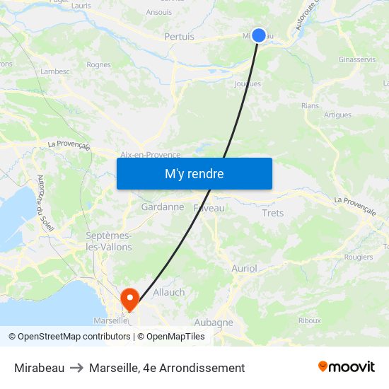 Mirabeau to Marseille, 4e Arrondissement map