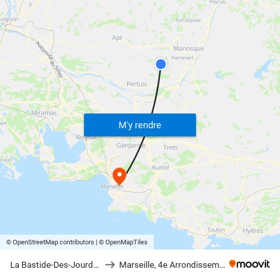 La Bastide-Des-Jourdans to Marseille, 4e Arrondissement map