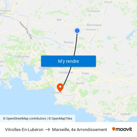 Vitrolles-En-Lubéron to Marseille, 4e Arrondissement map