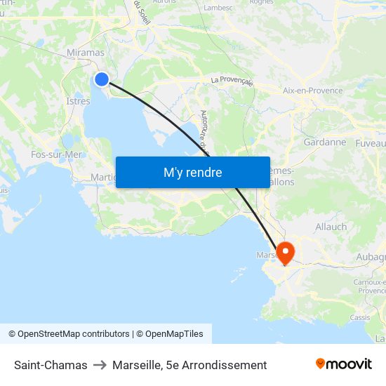 Saint-Chamas to Marseille, 5e Arrondissement map