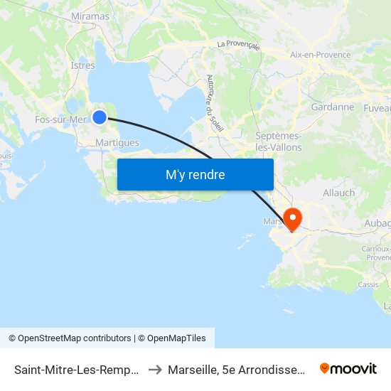 Saint-Mitre-Les-Remparts to Marseille, 5e Arrondissement map