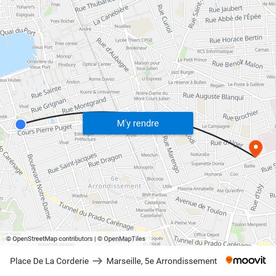 Place De La Corderie to Marseille, 5e Arrondissement map