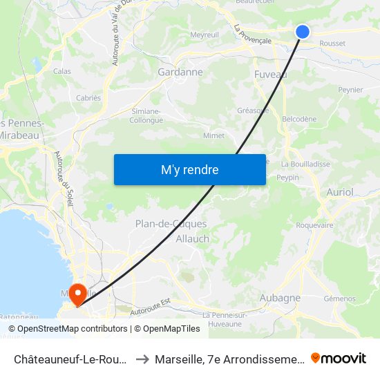 Châteauneuf-Le-Rouge to Marseille, 7e Arrondissement map