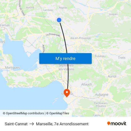 Saint-Cannat to Marseille, 7e Arrondissement map