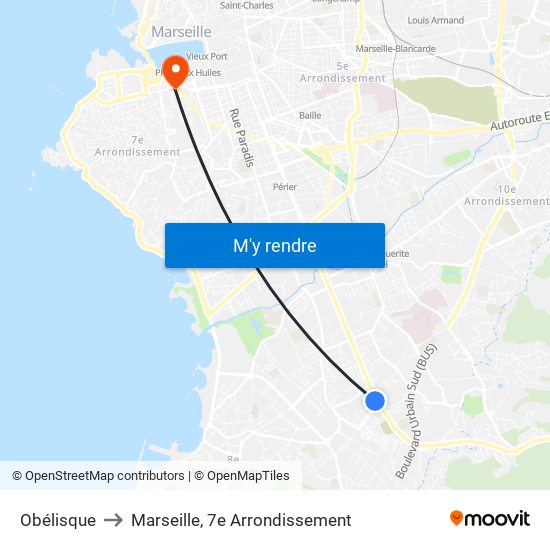 Obélisque to Marseille, 7e Arrondissement map