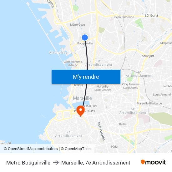 Métro Bougainville to Marseille, 7e Arrondissement map