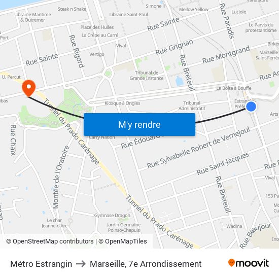 Métro Estrangin to Marseille, 7e Arrondissement map