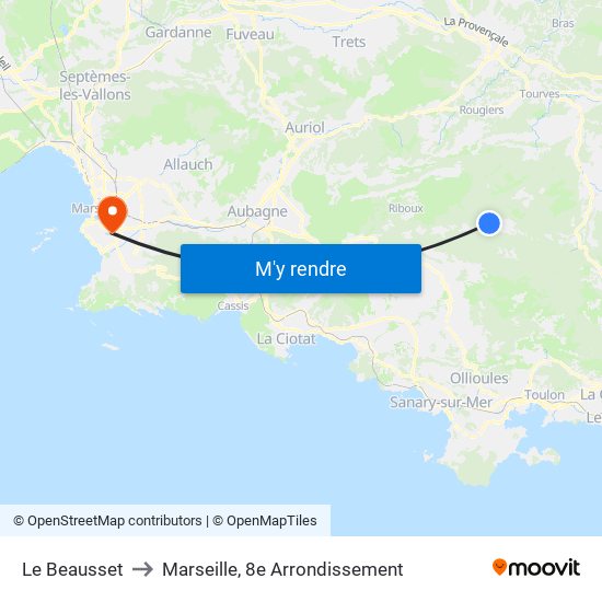 Le Beausset to Le Beausset map