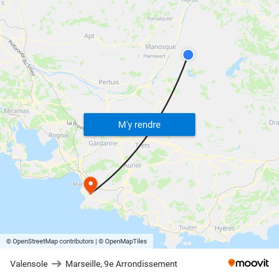 Valensole to Marseille, 9e Arrondissement map