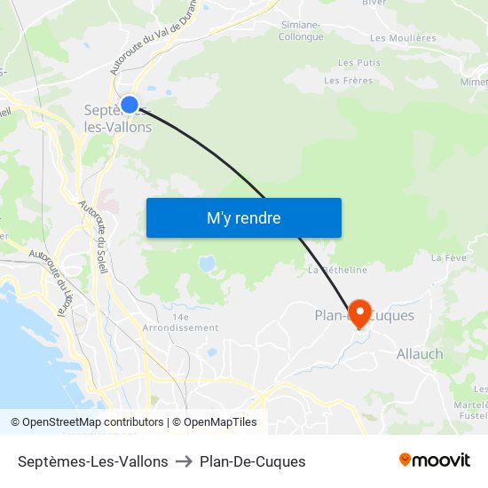 Septèmes-Les-Vallons to Plan-De-Cuques map