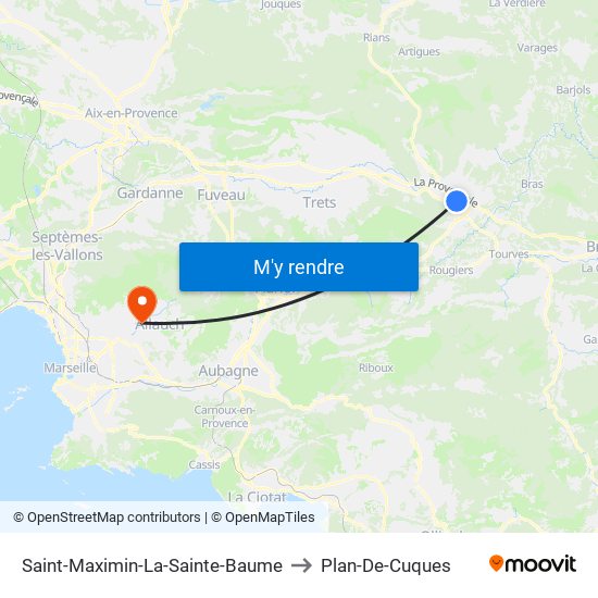 Saint-Maximin-La-Sainte-Baume to Plan-De-Cuques map