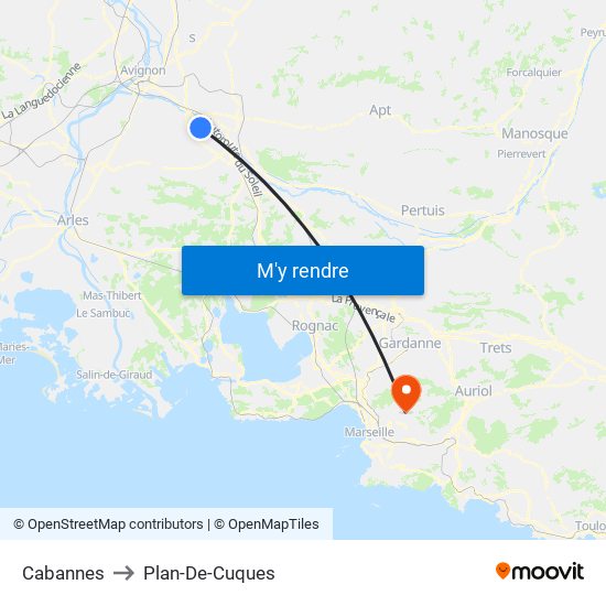 Cabannes to Plan-De-Cuques map