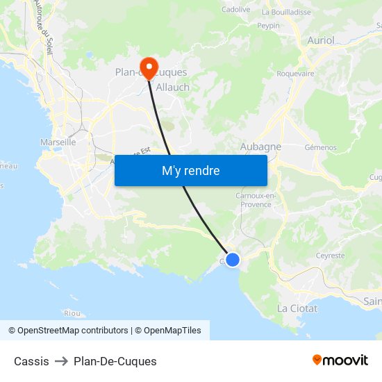 Cassis to Plan-De-Cuques map