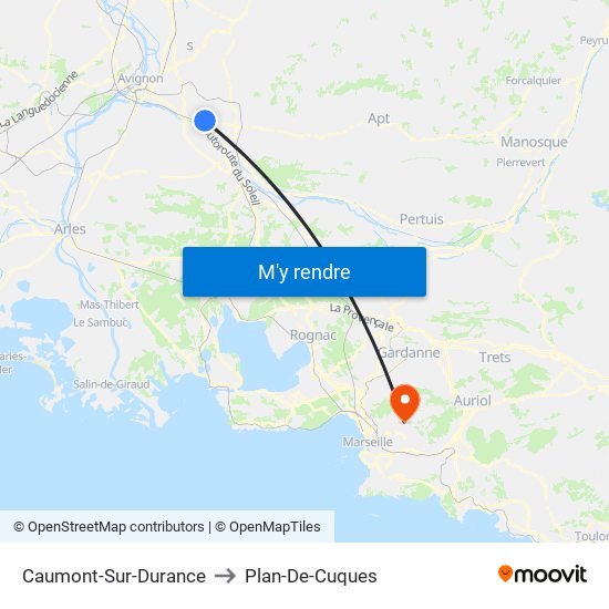 Caumont-Sur-Durance to Plan-De-Cuques map