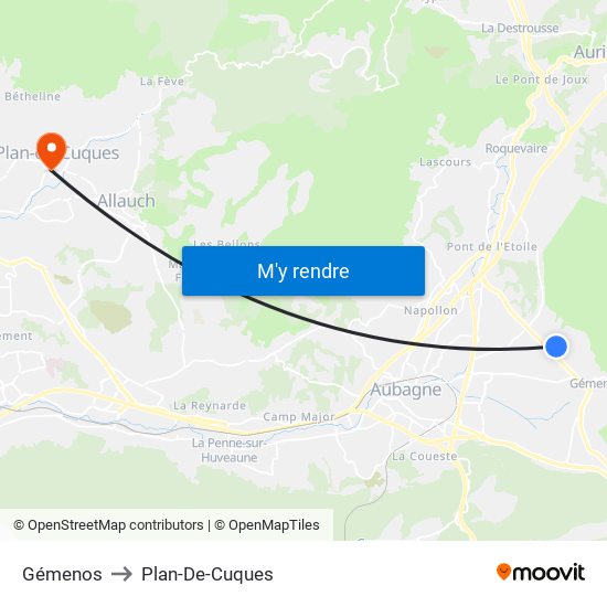 Gémenos to Plan-De-Cuques map