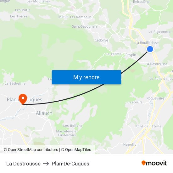 La Destrousse to Plan-De-Cuques map