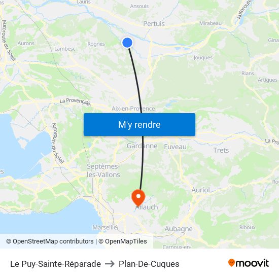 Le Puy-Sainte-Réparade to Plan-De-Cuques map
