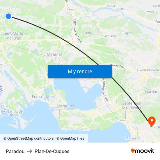 Paradou to Plan-De-Cuques map