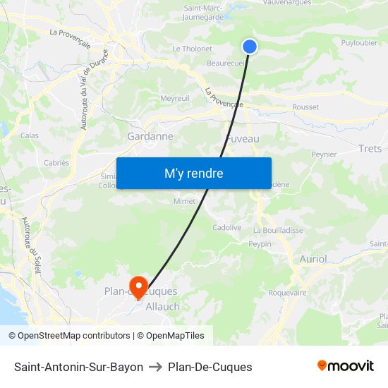 Saint-Antonin-Sur-Bayon to Plan-De-Cuques map