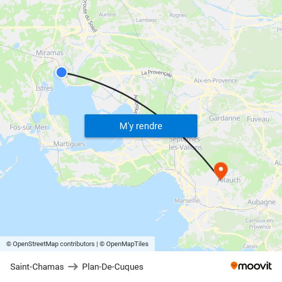Saint-Chamas to Plan-De-Cuques map