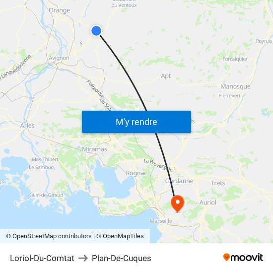 Loriol-Du-Comtat to Plan-De-Cuques map