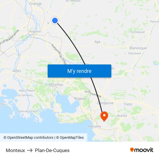 Monteux to Plan-De-Cuques map