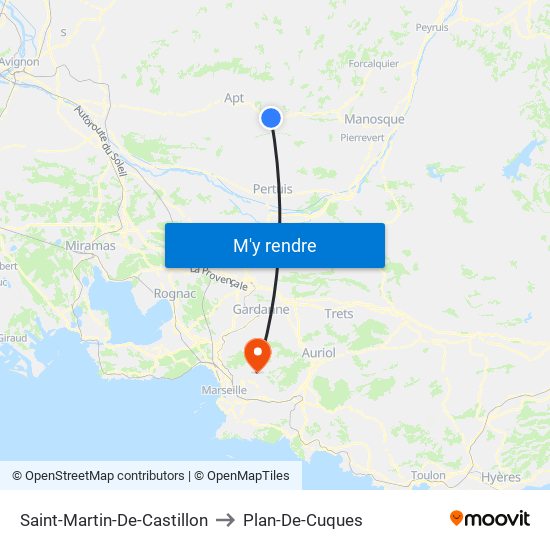 Saint-Martin-De-Castillon to Plan-De-Cuques map