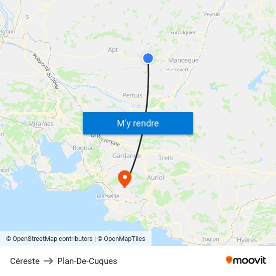 Céreste to Plan-De-Cuques map