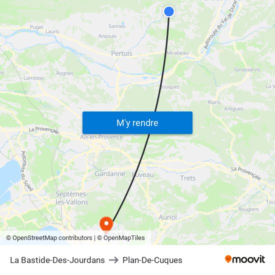 La Bastide-Des-Jourdans to Plan-De-Cuques map