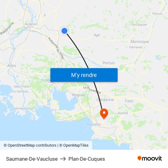 Saumane-De-Vaucluse to Plan-De-Cuques map