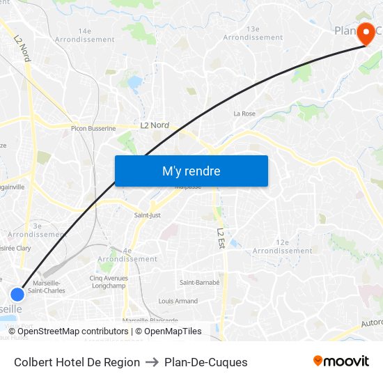 Colbert Hotel De Region to Plan-De-Cuques map