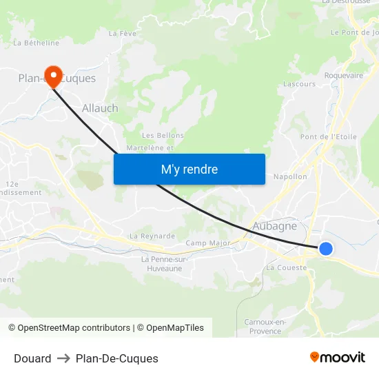 Douard to Plan-De-Cuques map