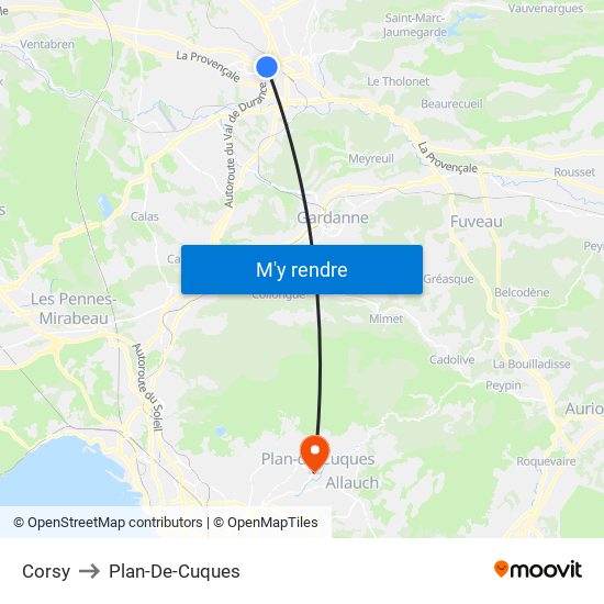 Corsy to Plan-De-Cuques map