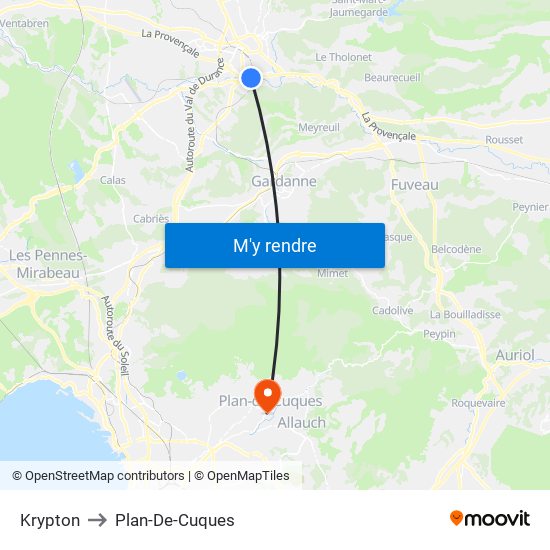 Krypton to Plan-De-Cuques map